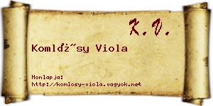 Komlósy Viola névjegykártya